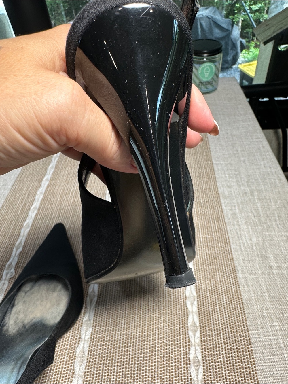 Stuart Weitzman Black Slingback Pointed Toe Heels - Picture 7 of 10